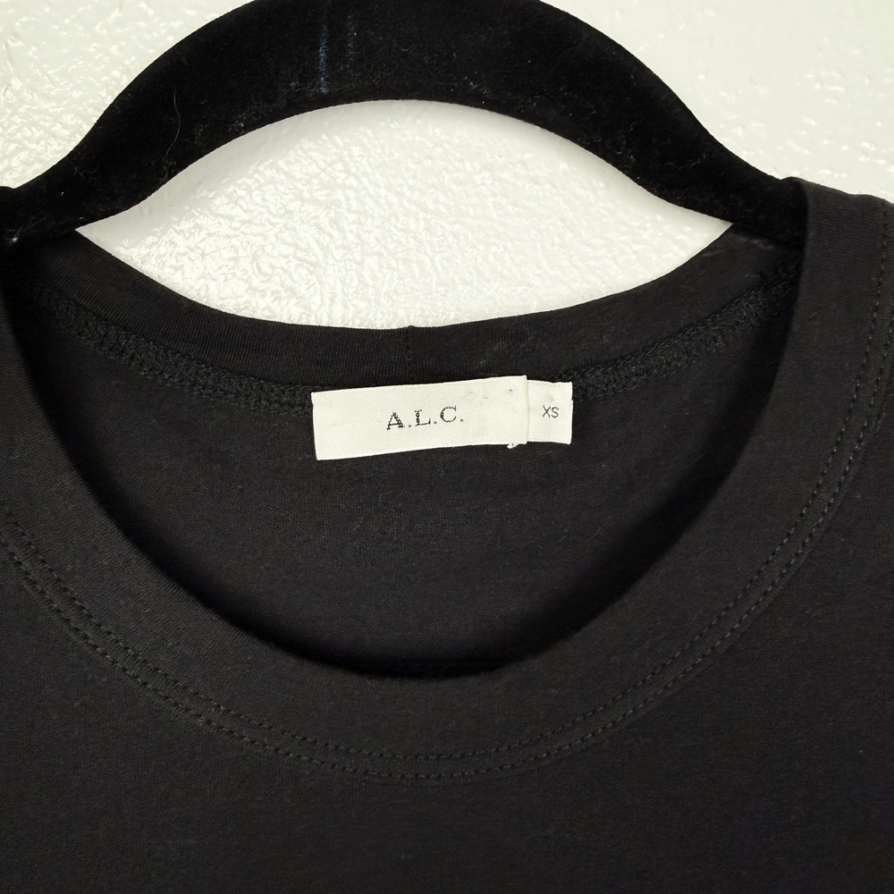 A.L.C. Karter Long Puff Sleeve Top Tee Black XS - Picture 7 of 10